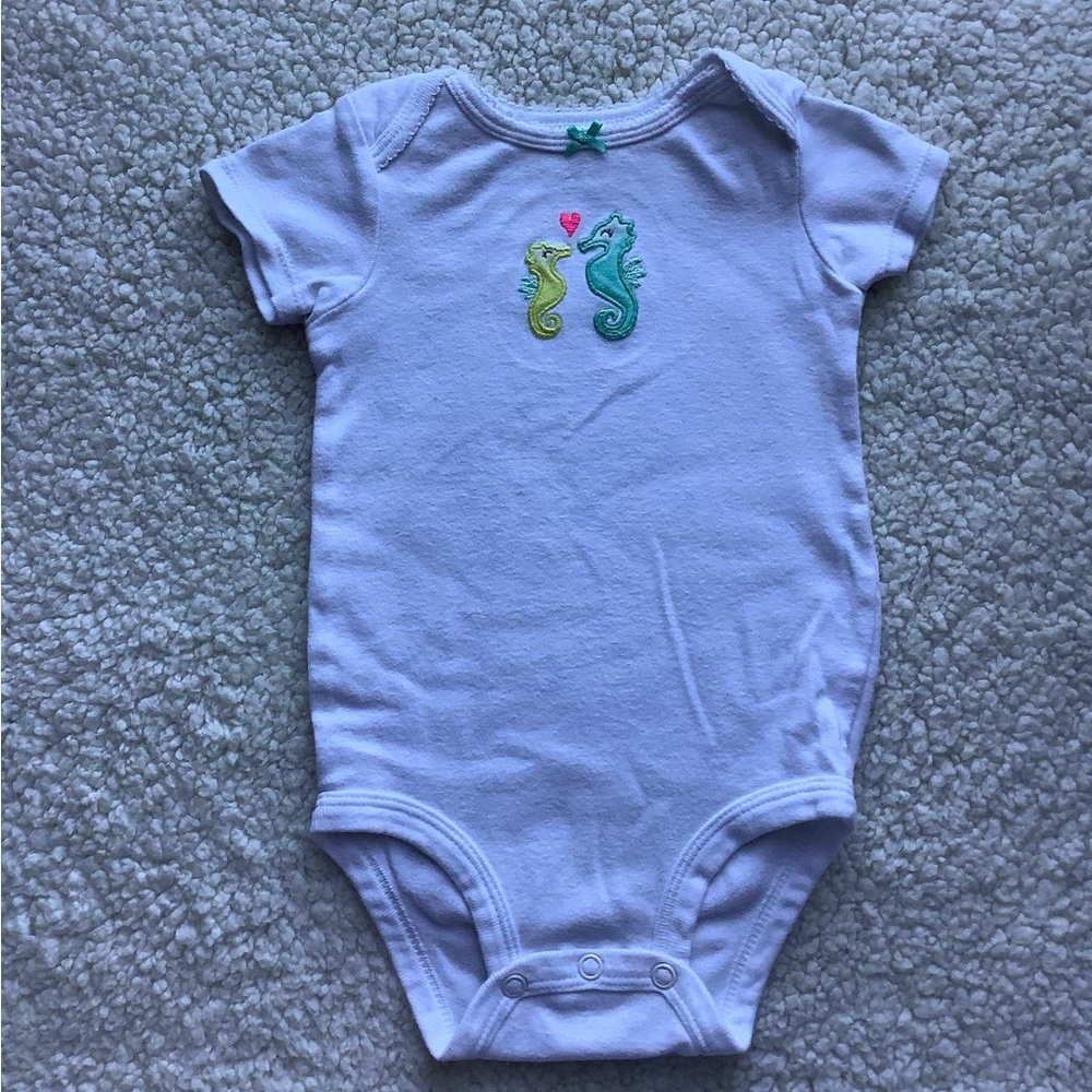 Carters Seahorse Body Suit 9 Months 9M